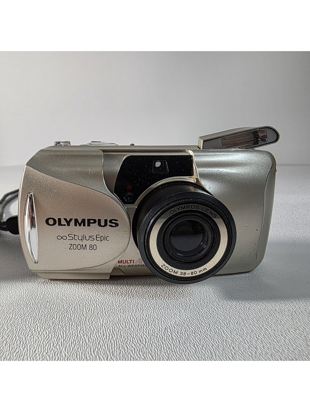 Olympus Stylus Epic Zoom 80 Point Shoot Film Camera 38-80mm Gold Tested